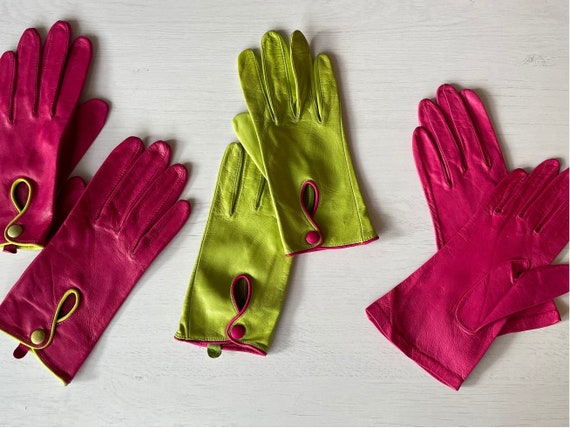 Vintage women’s gloves. Vintage leather gloves. 2… - image 1