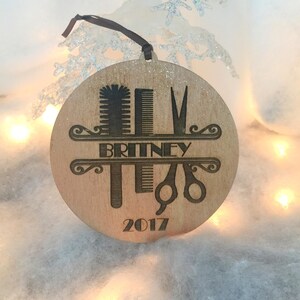 Personalized Hair Stylist Ornament, Gift for Hair Stylist, Gift for Hair Dresser, Salon, Hair Stylist, Handpainted Ornament, Hand Crafted