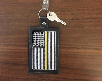 Thin Gold Line Dispatcher Police Fire Rescue ID Badge Houder