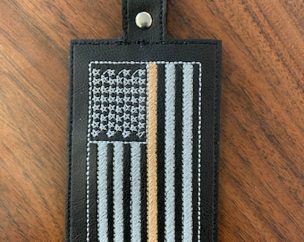 Ingetogen dunne gouden lijn Dispatcher politie Fire Rescue ID-badgehouder