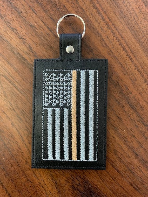 Subdued Thin Gold Line Dispatcher Police Fire Rescue ID Badge Holder
