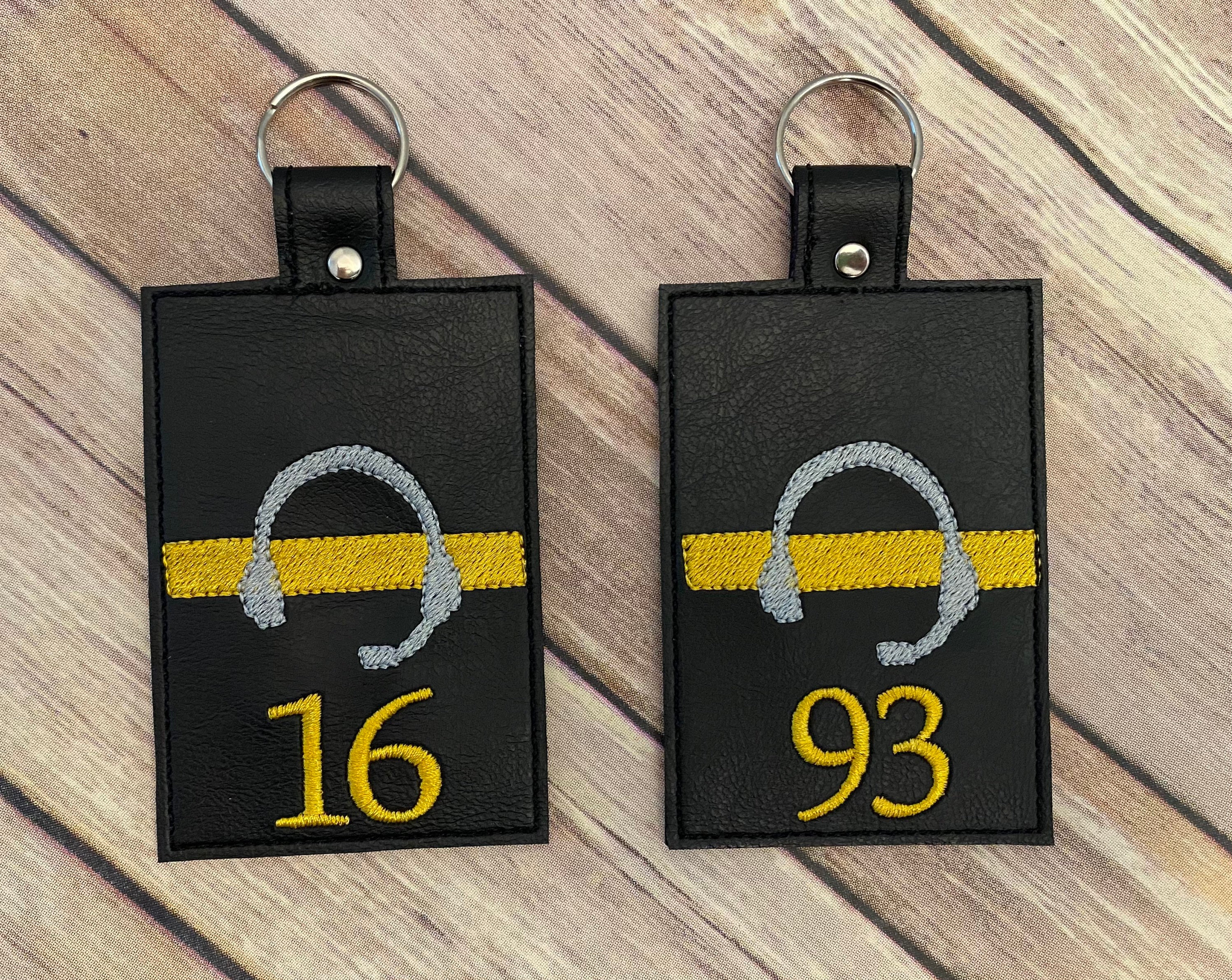 Dunne Gold Line ID-houder voor verzender van headset