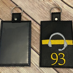 Thin Gold Line Headset Dispatcher ID Holder image 2