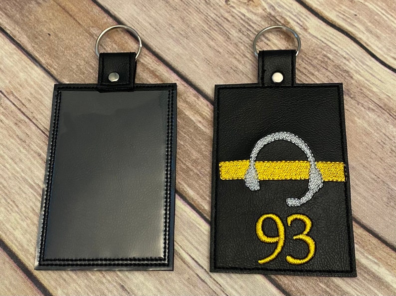 Thin Gold Line Headset Dispatcher ID Holder image 2