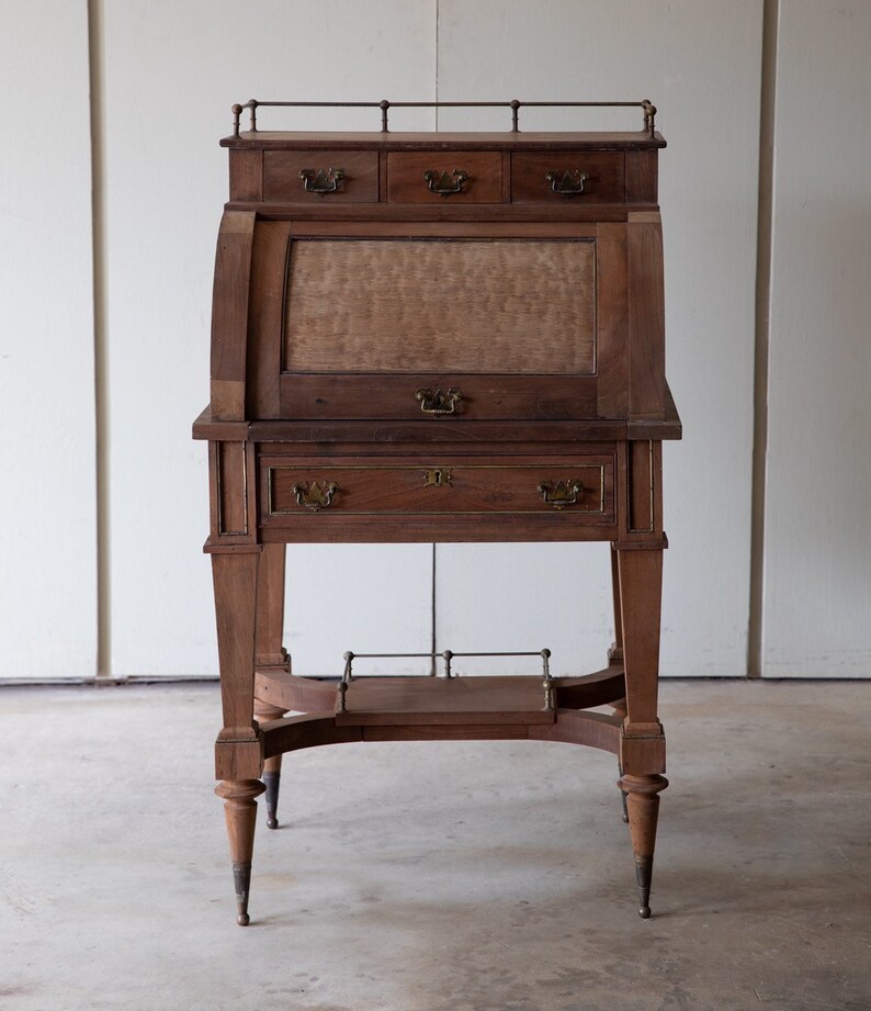 Antique Roll Top Secretary Desk
