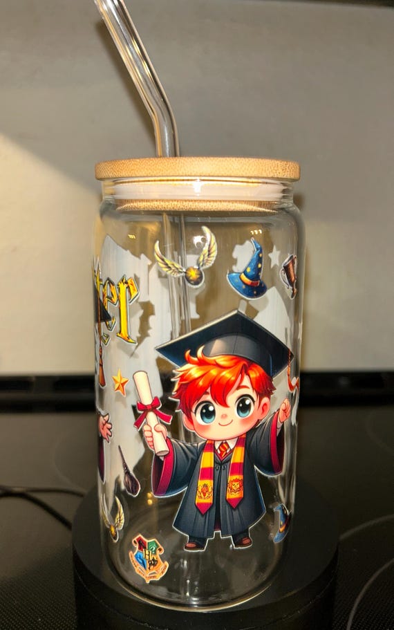 Graduate Harry Potter Inspired Glass 16oz Tumbler - Etsy