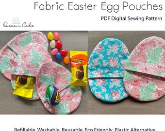 Fabric Easter Eggs - refillable plastic alternative- Digital Sewing Pattern PDF Download- Eco Friendly Sustainable - washable Re-usable Easy