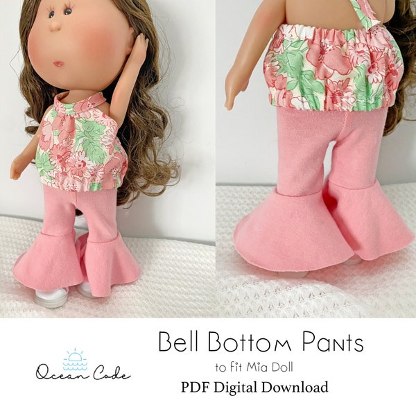 Bell Bottoms - Flare Pants - Groovy - Boujee Pants to fit Mia & Mio  Doll - Digital PDF Sewing Pattern Download- shirt not included