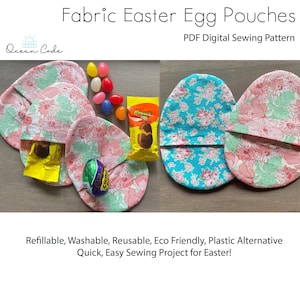 Fabric Easter Eggs - refillable plastic alternative- Digital Sewing Pattern PDF Download- Eco Friendly Sustainable - washable Re-usable Easy