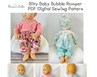 Bubble Romper - Digital PDF Download Sewing Pattern - Bitty Baby - Alex Star - Gotz - Reborn