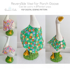 Das Porch Goose Outfit kann auf 4 verschiedene Arten getragen werden -Reversible -Vest, Schürze, Gehrock, Kittel Schnittmuster Digital PDF download Einfacher Anfänger