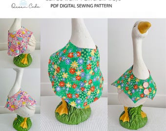 Porch Goose Outfit Can Be Worn 4 Different Ways -Reversible -Vest, apron, frock, smock  Sewing Pattern Digital PDF download Easy Beginner
