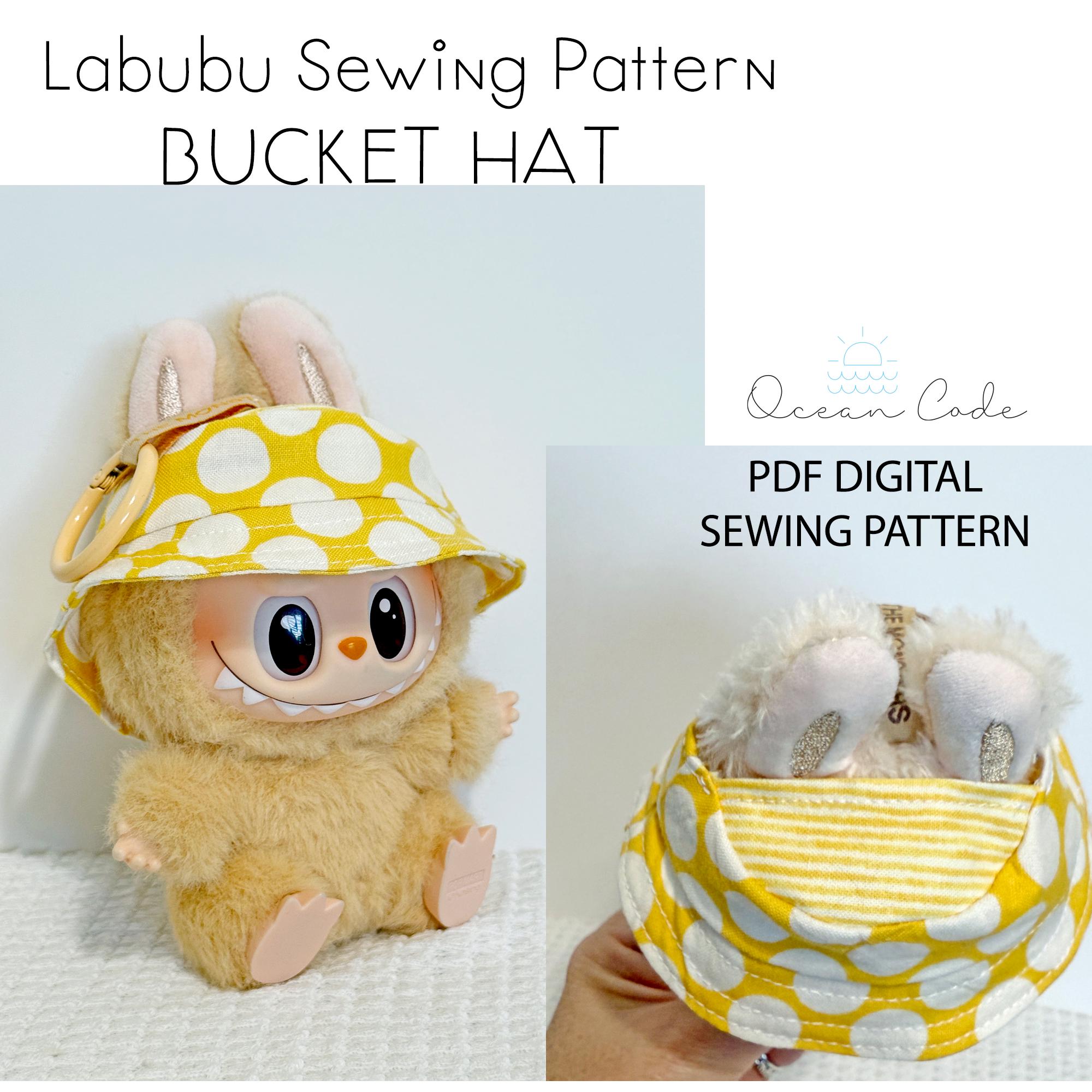 Sew a Bucket Hat for your Labubu doll Sewing Pattern PDF Digital Download  - detailed pattern and instructions