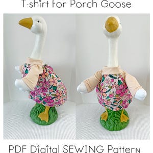 23&quot; Porch Goose T-shirt Schnittmuster Raglan style Baseball lange kurze Ärmel, hoch oder kurz Hals Digtial PDF Download -Flügel sind enthalten