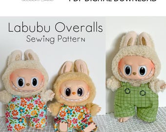 Sew for your Labubu - Overalls Sewing Pattern PDF Digital Download  - detailed instructions with photos