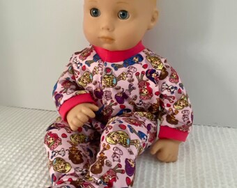 Footed Pajama Sleeper Bitty Baby - Starawberry girl and Friends of Shortcake -  to Fit Bitty Baby Doll Alex Star, Gotz Doll, Reborn Doll