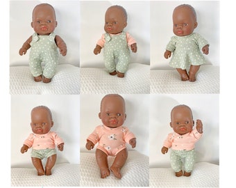 PDF Schnittmuster Bundle für Baby Minikane 21cm Puppe - digitales Schnittmuster - 20cm Minikane Puppenkleidung