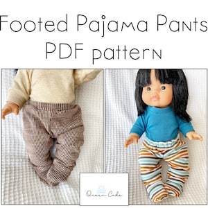Pattern Footed Pajama Pants PDF for 13" Minikane, Paola Reina, Gordis/Miniland & Perfectly Cute Dolls from Target doll Clothes PDF PATTERN