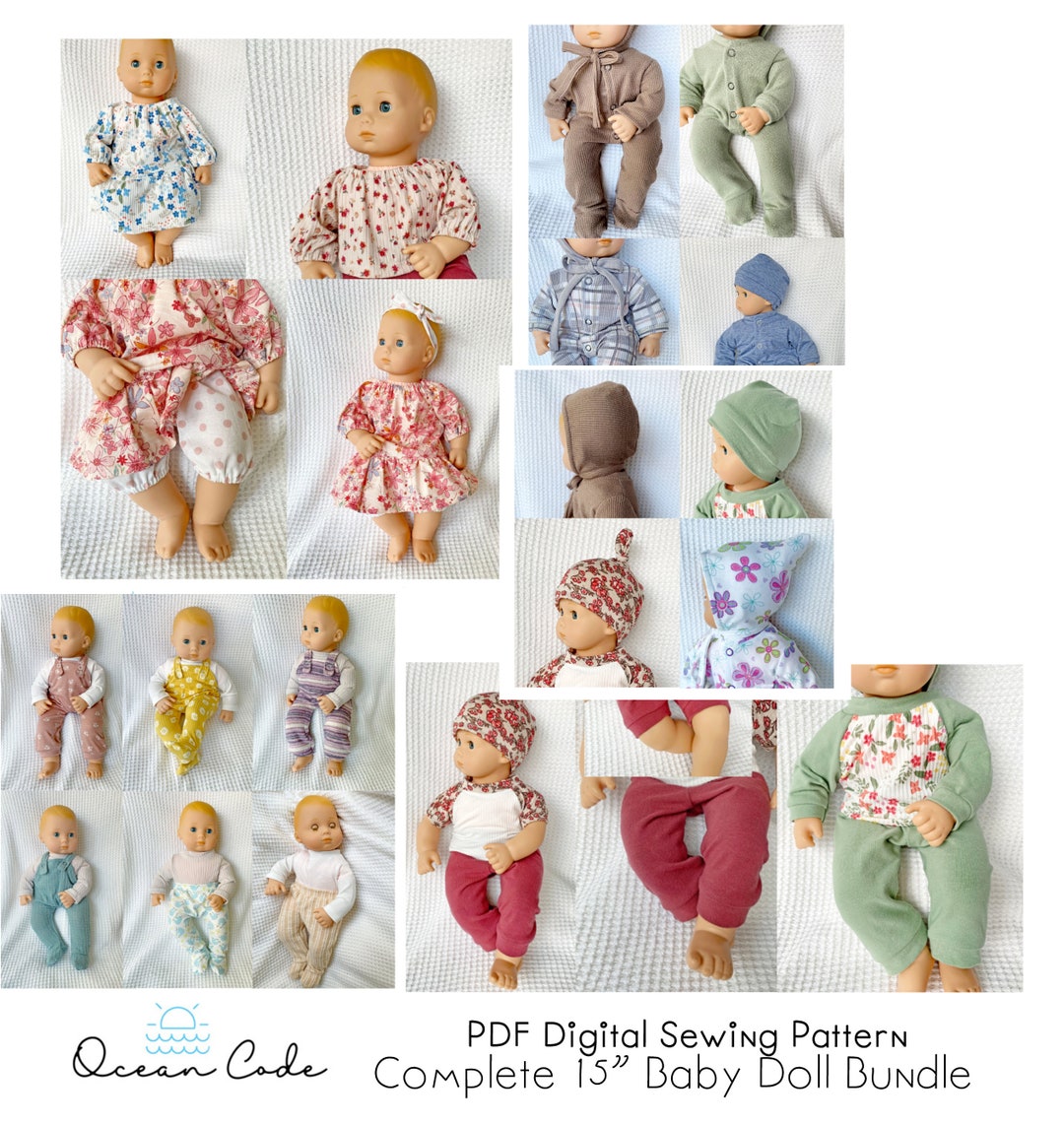 Bitty Baby Doll Pattern Set Bundle PDF Digital Sewing Pattern Pajamas, Pants, Overalls, T-shirts, Hats Reborn, Gotz, Alex Star - Etsy bitty-baby-doll-pattern-set-bundle-pdf-digital-sewing-pattern-pajamas-pants-overalls-t-shirts-hats-reborn-gotz-alex-star-etsy