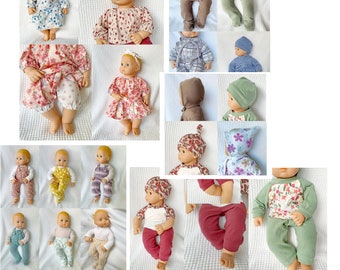 Bitty Baby Doll Pattern Set Bundle PDF Digital Sewing Pattern - Pajamas, pants, overalls, t-shirts, hats- Reborn, Gotz, Alex Star