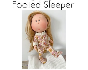 Footed Sleeper PJ's Pajamas PDF Sewing Pattern to fit the Mia & Mio Nine's D'Onil 30 cm Doll - 12"doll