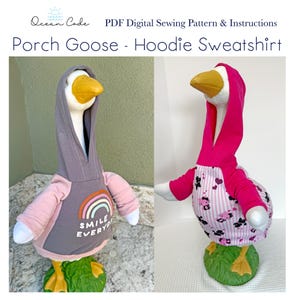 Sweatshirt Hoodie Sewing Pattern for Porch Goose 23"  PDF Digital Download.  Wings are not included.
