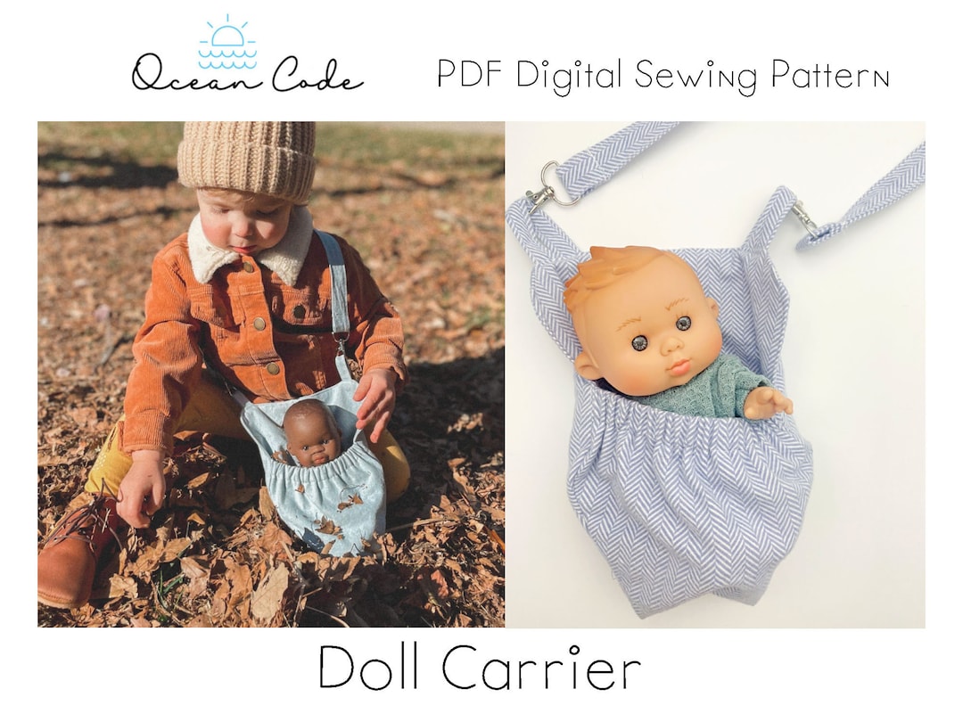 Doll or Stuffed Animal Carrier Pouch PDF Digital Sewing Pattern Simple