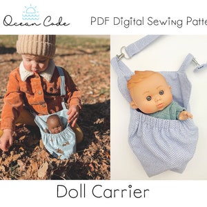 Doll or Stuffed Animal Carrier Pouch - PDF Digital Sewing Pattern - Simple Pattern - Toy Doll Purse Bag