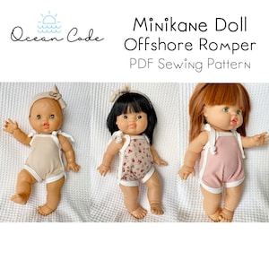 Offshore Romper PDF Pattern for 13&quot; Minikane, Paola Reina Dolls, doll Clothes