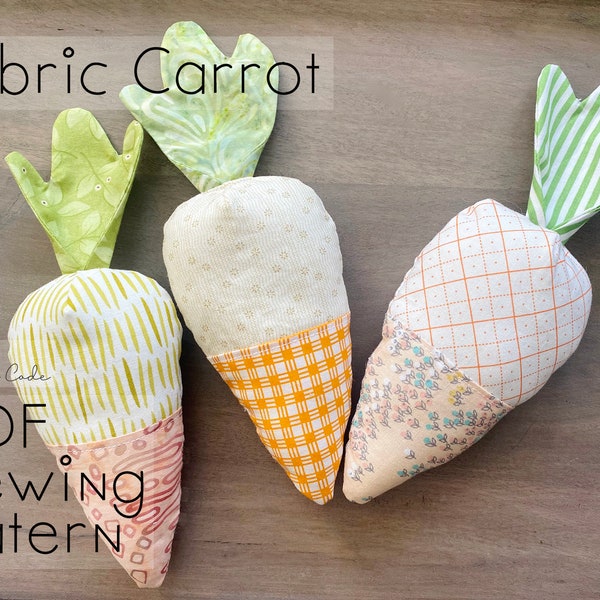 Fabric Carrot - Stuffed Carrot Craft - Easter Gift Basket or Decor - Fabric Vegetable Basket - Fabric Scrap Buster - Simple DIY Sewing
