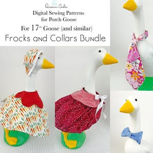17 &quot;Gans (Baby Gans) Gehröcke & Halsbänder Porch Goose BUNDLE Schnittmuster Digitale PDF Kleider Kragen Krawatte Fliege Mütze und Flügel