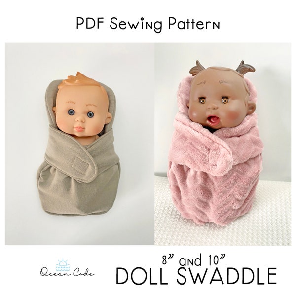 Doll Swaddle Wrap - PDF Digital Sewing Pattern - Simple Pattern - Pepote Nenotin Pepotin Doll