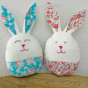 Oeuf de Pâques lapin peluche lapin de Pâques modèle de couture numérique en téléchargement PDF panier de Pâques, jouet, décoration chute de chute de tissu image 3