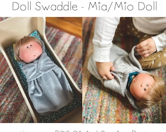 Doll Swaddle Wrap - PDF Digital Sewing Pattern - Simple Pattern - Mia/Mio Doll