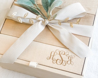 Large Size Box Engraved With Monogram /Bridesmaid Box, Monogrammed Box, Wood Box, Bridesmaid Gift Box, Wooden Gift Box, Box with Name