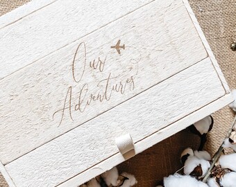Travel Keepsake Box  / Adventure Box, Gift for Traveler, Traveler Gift, Travel Box, Empty Box, Wood Box
