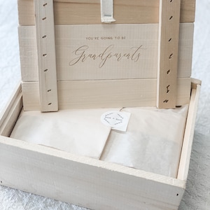 SMALL SIZE Grandparent Announcement Gift Box  // Pregnancy Announcement Box, Pregnancy Reveal, You&#39;re Going To Be Grandparents, Wood Box