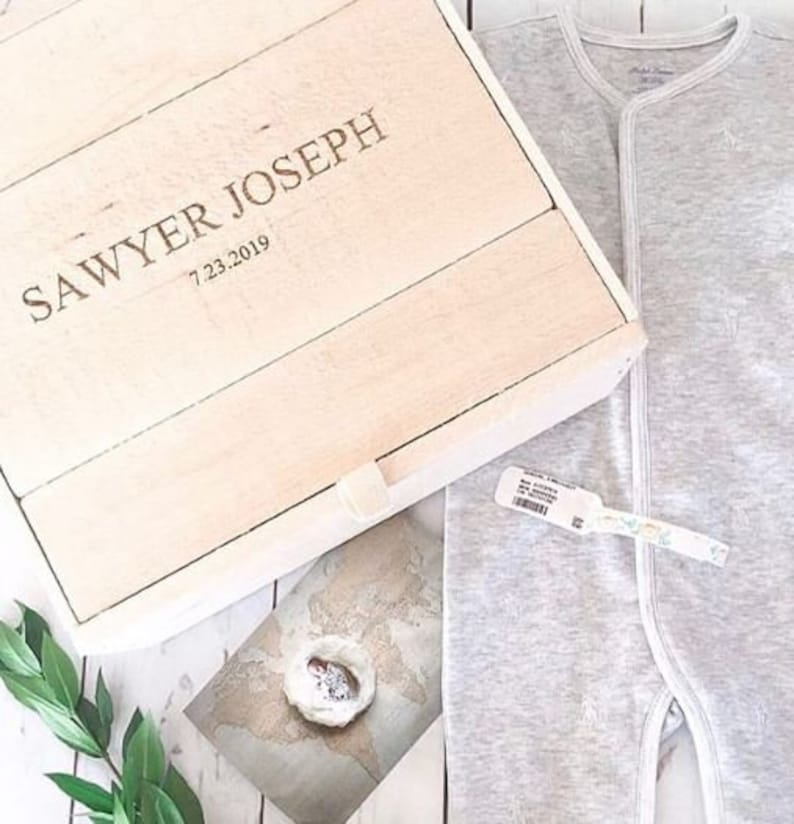 LARGE SIZE Baby Boy Keepsake Box // Baby Keepsake Box Etsy