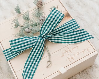 Large Wooden Box - Happy Holidays / Holiday Box, Christmas Gift Packaging, Wood Box, Happy Holidays, Wooden Gift Box, Gift Packaging. Gift