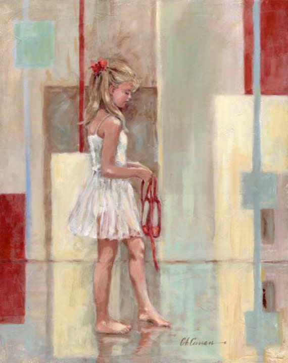 Red Shoes by Carol Ann Curran - Fine Art Print - Single White Mat 11" x 14" (Image Size 8" x 10") - Ballet