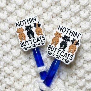 Nothing Butt Cats Stopper Knitting Needles Point Protectors or Toppers (set of  2)