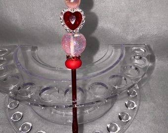 Red Crochet Hook Rhinestone Red Heart