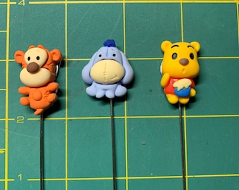 Winnie the Pooh & Tigger 7/8 Fabric Needle Minders Magnetic Cross