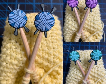 Knitting Needles and Yarn Stitch Stopper Knitting Needles Point Protectors or Toppers (set of  2)
