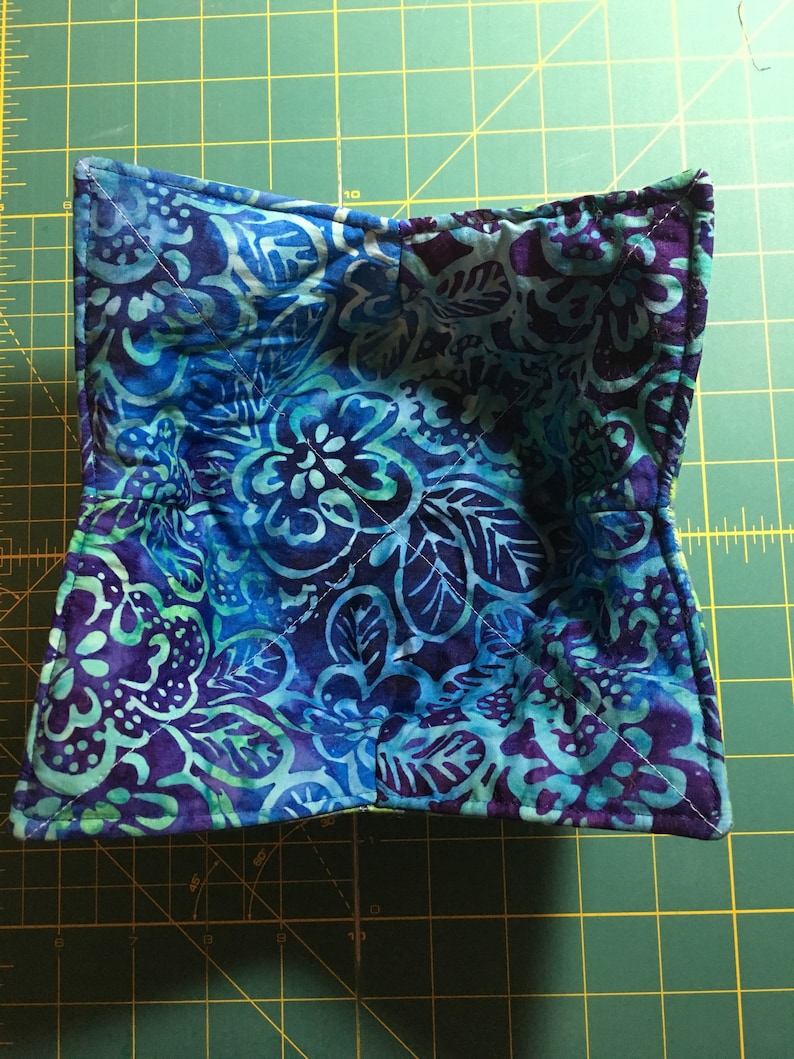 Blue Green Batik Bowl Cozy Microwavable