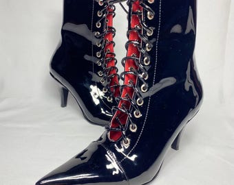 Victorian Style Lace-Up Boots, Gothic 80s Style