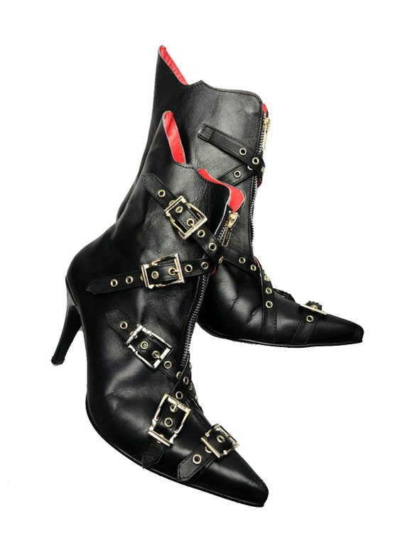 Botas de tacón estilo "Edward", ojales, gótico