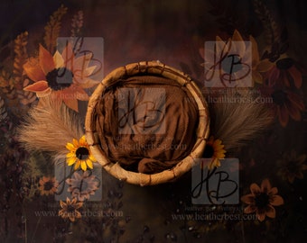 Sunflower Bowl Newborn Digital Background
