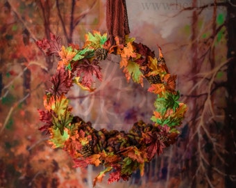 Fall Leaves Swing Newborn Digital Background