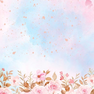 Pink Flowers Printable Stationery, Digital Stationery, Instantly Downloadable Digital Writing Paper